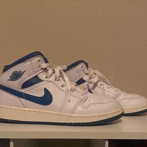 White and Blue High-top air jordan